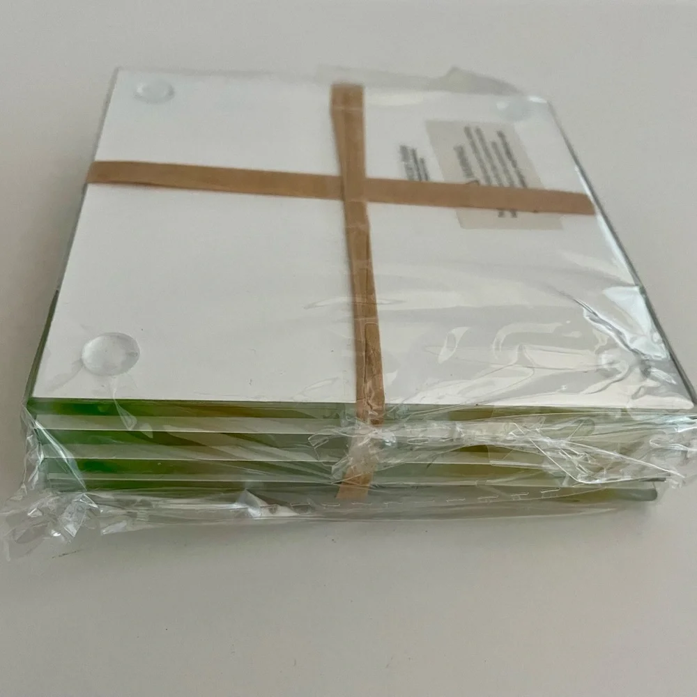 NWT American Atelier Glass Drink Coasters 4